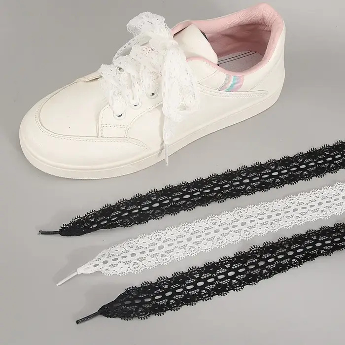 1 paire de lacets plats fantaisie pour baskets