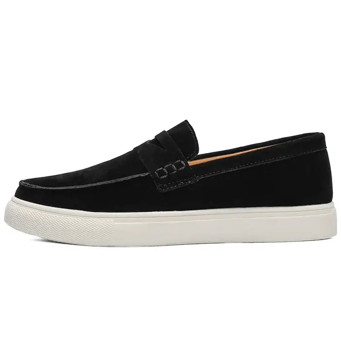 Printemps été marron daim mocassins hommes sans lacet