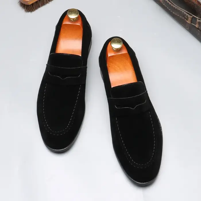 Chaussures décontractées pour hommes mocassins en daim mode sans lacet