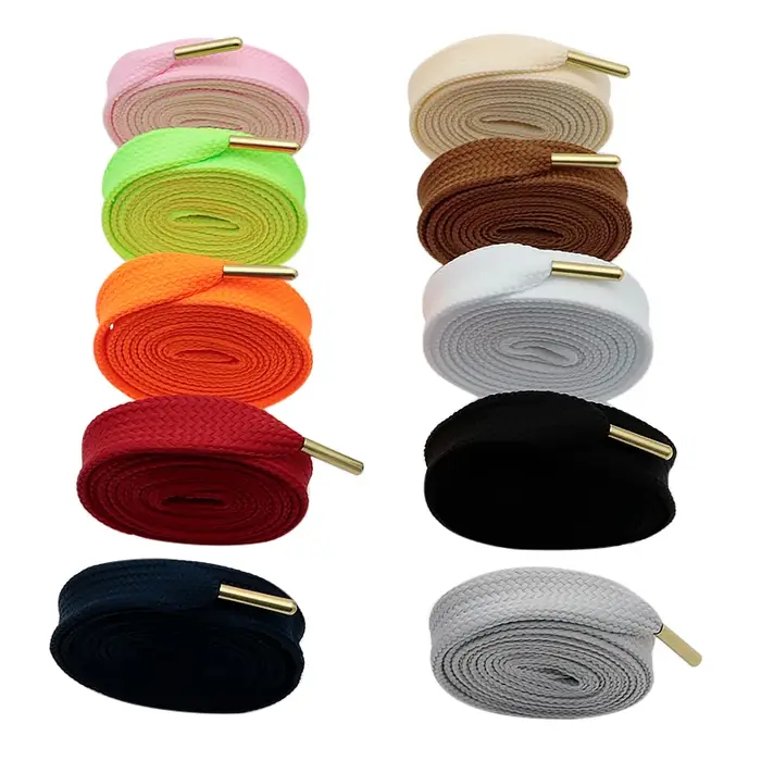 Coolstring – lacets de gros de 1.8CM avec embouts en métal doré, lacets de luxe de haute qualité, en