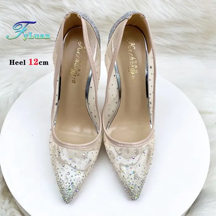 Chaussures simples en maille respirante avec strass pour femmes