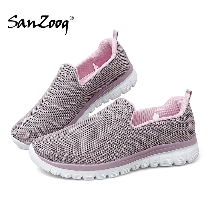Baskets plates à enfiler pour femmes, chaussures de Sport confortables, de marche, légères, de grande taille, nouvelle collection printemps été 2021, livraison directe