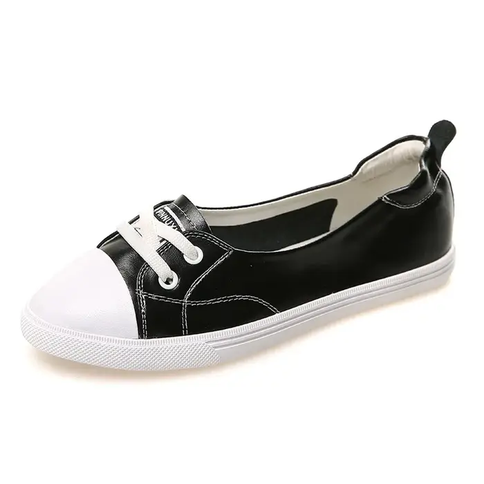 Chaussures blanches à enfiler en cuir pour femmes, nouvelles chaussures de voyage décontractées, pol