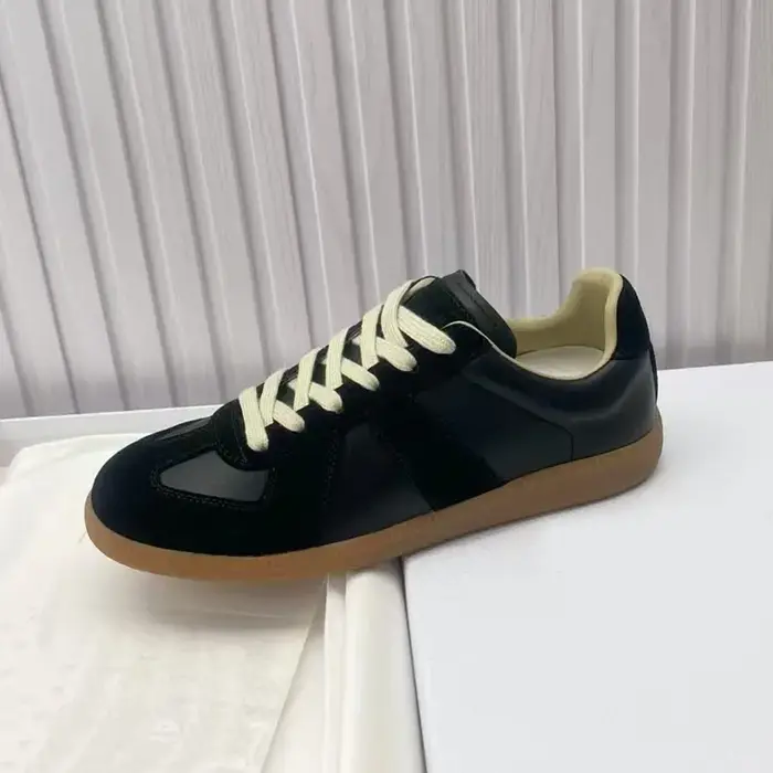 Printemps décontracté Derby chaussures femme hommes en cuir Patchwork bout rond