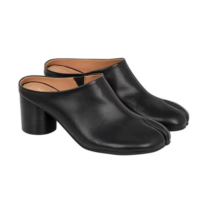 Nouvelles mules Tabi à bout fendu 2026 en cuir véritable