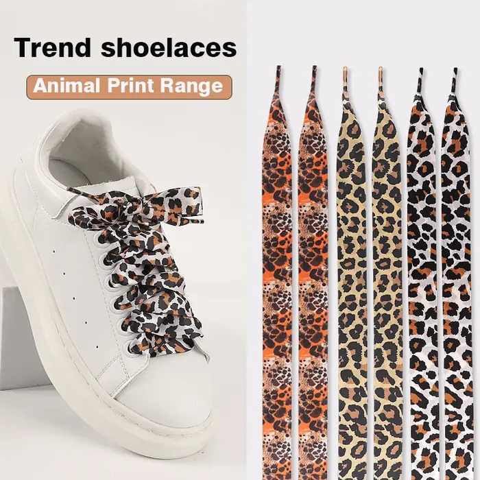 1 paire de lacets de chaussures en dentelle léopard