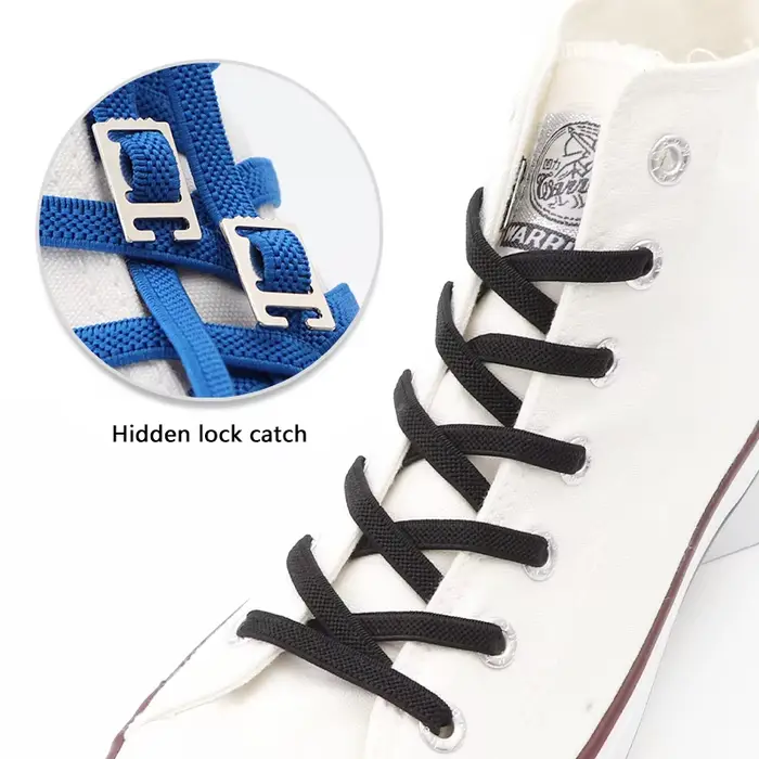 Lacets élastiques pour enfants et adultes, 1 paire, lacets rapides, chaussures plates en caoutchouc,