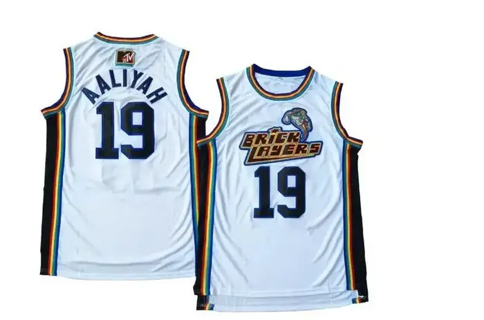 Aaliyah19 # Brick Layers CAMBRIDGE 3 White Basketball Jersey