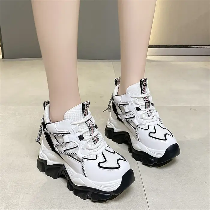 Baskets de printemps à plateforme pour femmes, maille respirante, à la mode, talons de 10CM, chaussu