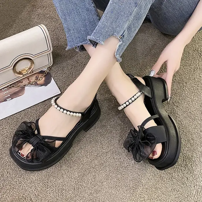 Dames chaussures en vente 2025 été nouvelle mode Bow femmes sandales polyvalent moderne quotidien