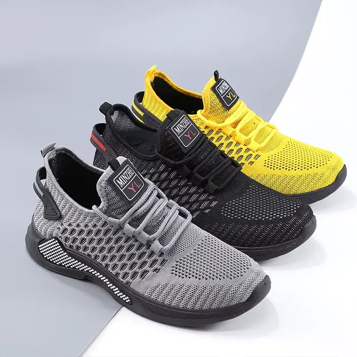 Baskets décontractées pour hommes avec design respirant en maille à enfiler - Semelles durables
