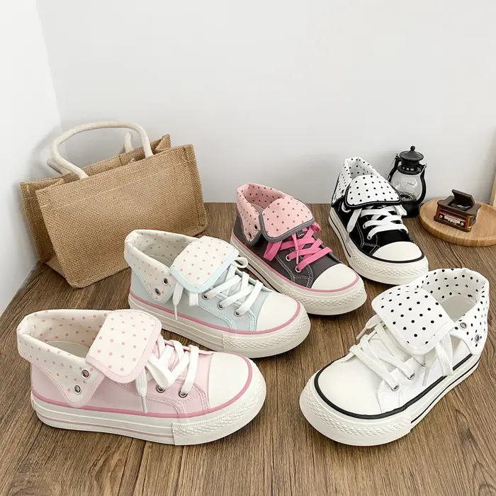 Nouvelles Chaussures Montantes en Toile Mary Jane pour Femme 2026 avec Bride à Boucle – Baskets Vulcanisées