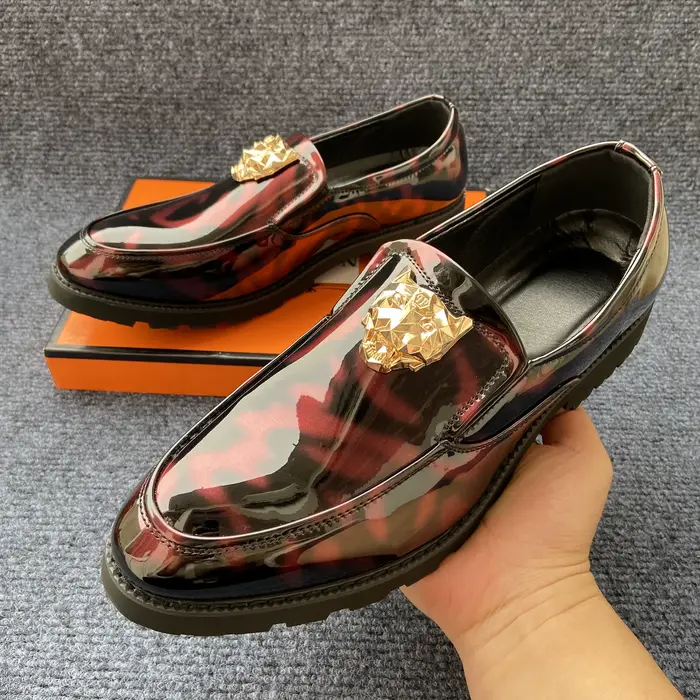 Mocassins en cuir verni chaussures pour homme robe chaussures de luxe pour homme marque chaussures p
