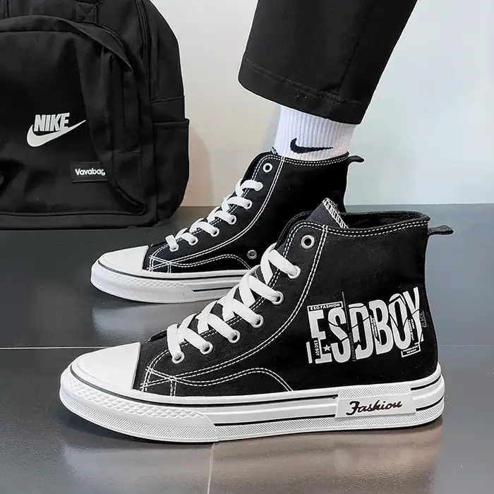 Chaussures de sport montantes pour homme en toile vulcanisée