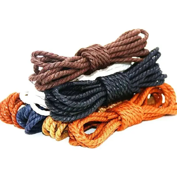 1 paire lacet lacets en cuir décontracté lacets ronds cirés chaussures Martin bottes chaussures de S