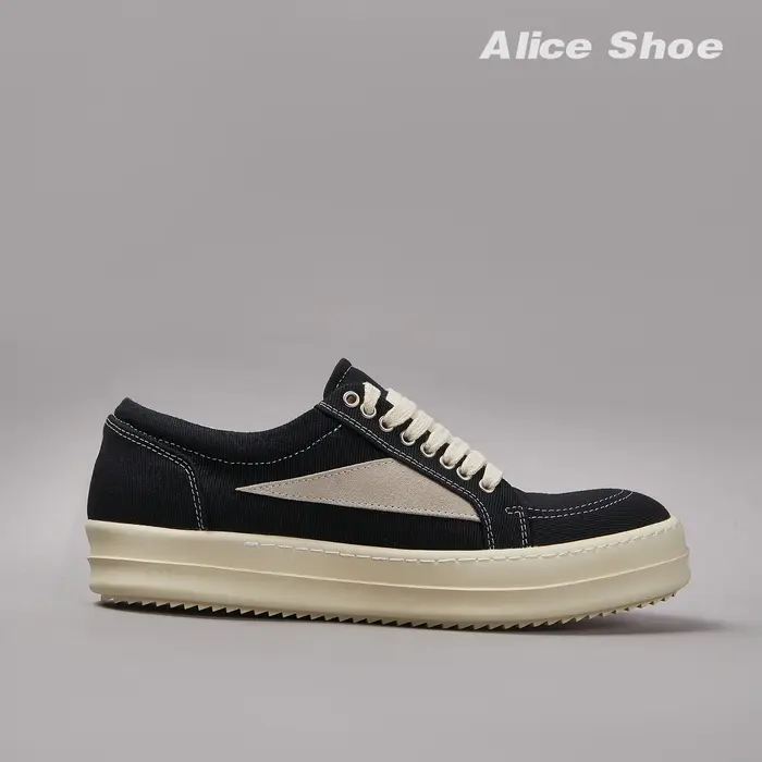 Chaussures d'extérieur en toile pour hommes et femmes, baskets basses de vacances noires à lacets, de luxe, à semelle épaisse, décontractées, à plateforme