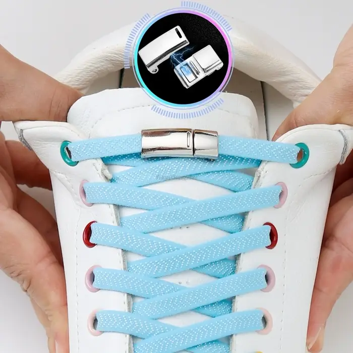 Lacets de Chaussures artificiel astiques à Verrouillage Magnétique, Sans Attaches, avec Aimants, pou