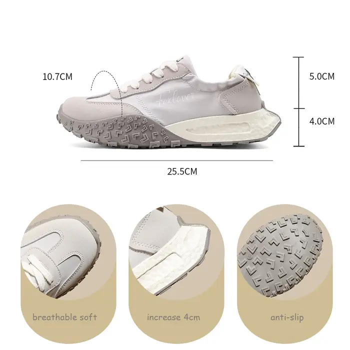 Baskets à semelle épaisse pour femmes FOXER, nouvelle collection 2026, chaussures à lacets souples e