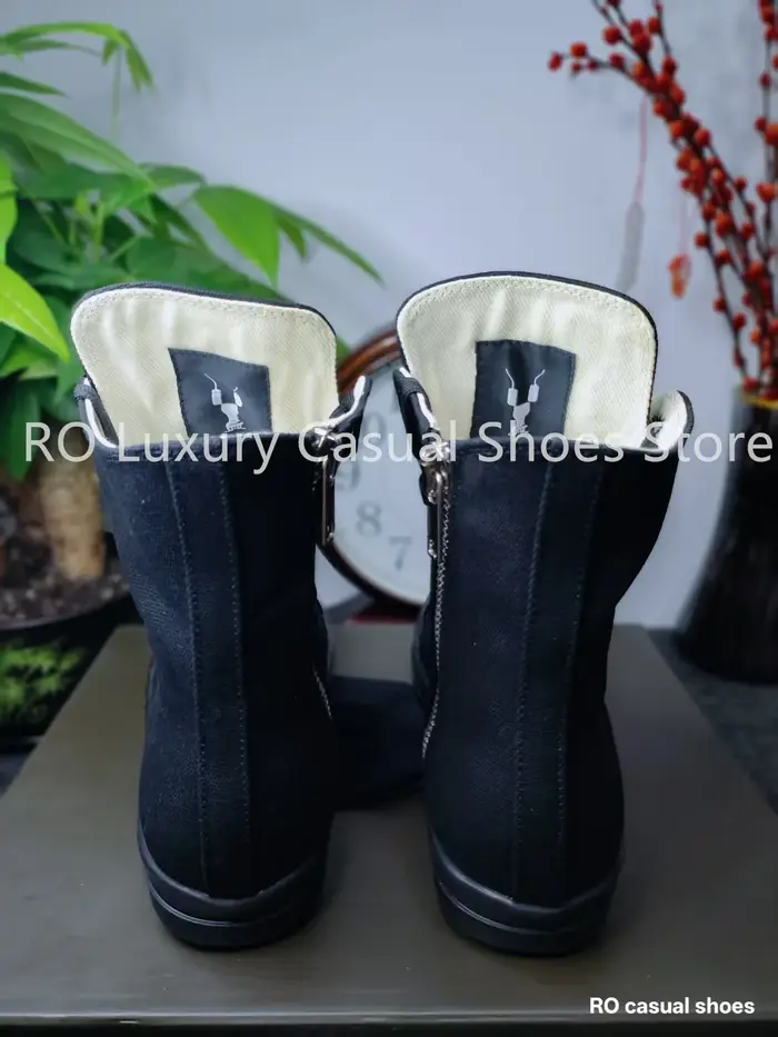 Chaussures décontractées classiques Ro entièrement noires en toile pour hommes