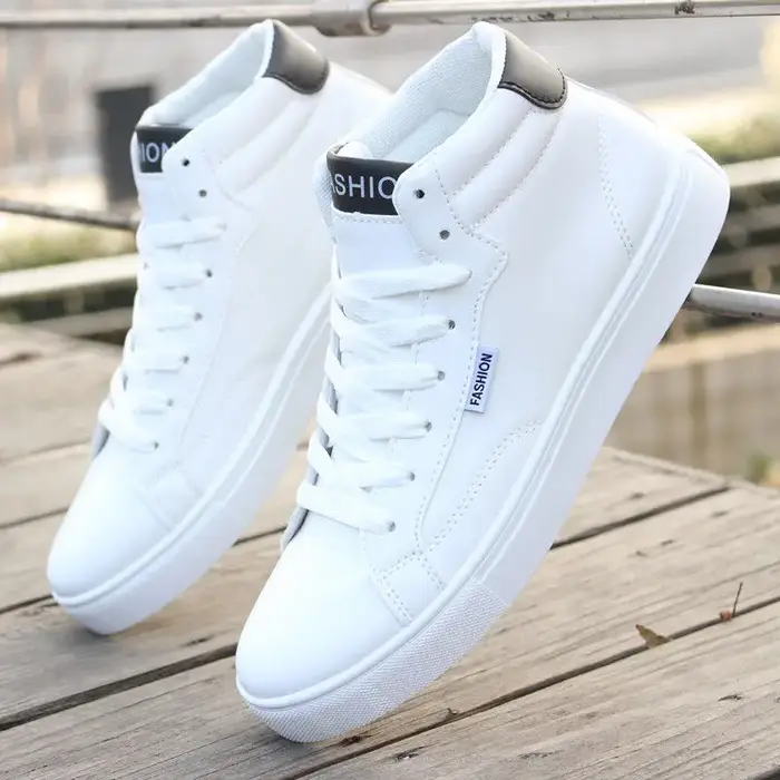 Baskets blanches en Faux cuir pour hommes