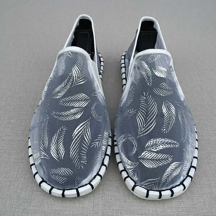 Mocassins en toile pour hommes, chaussures plates, décontractées, sans lacets