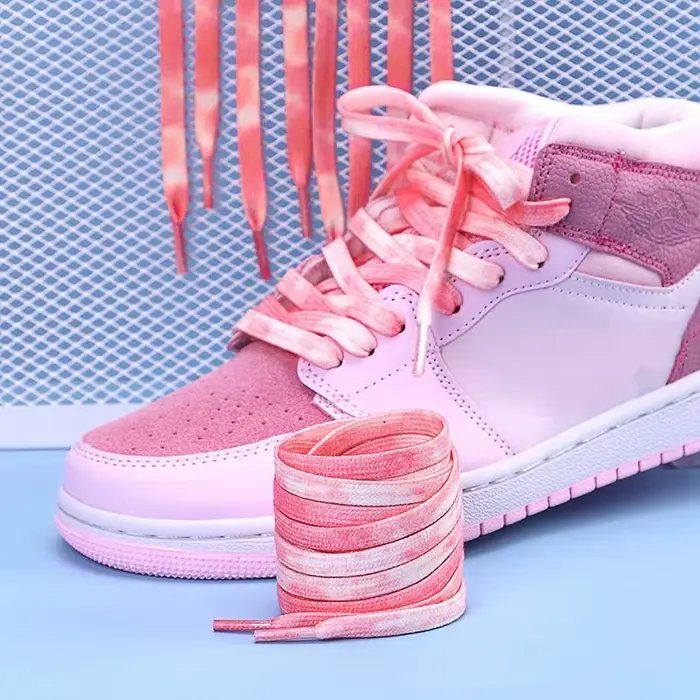 Lacets à teinture par nouage couleurs dégradées pour chaussures de sport bottes baskets patins