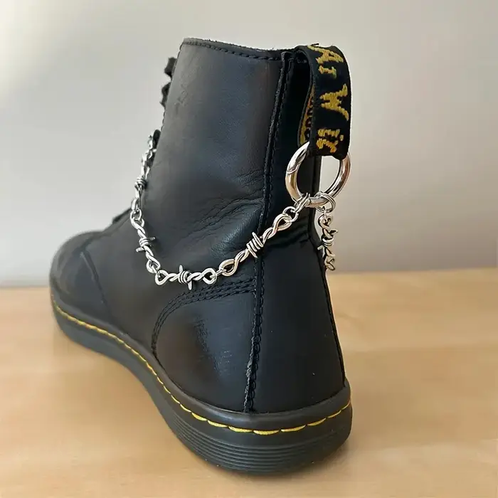 Chaîne de décoration de chaussures à Double épine détachable, Style gothique Punk, mécanisme de bouc
