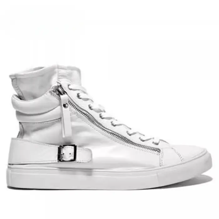 Printemps nouveaux hommes en cuir à semelles épaisses à la mode et à la mode blanc chaussures décont