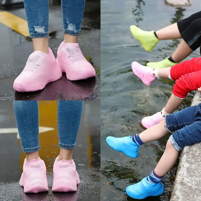 Couvre-chaussures de pluie imperméables réutilisables en Silicone