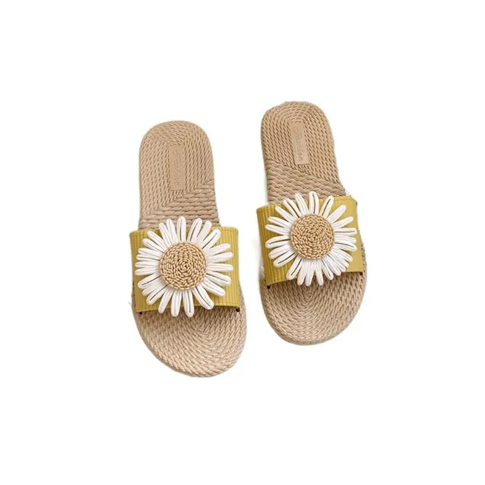 Sandales plates élégantes en PVC à fleurs