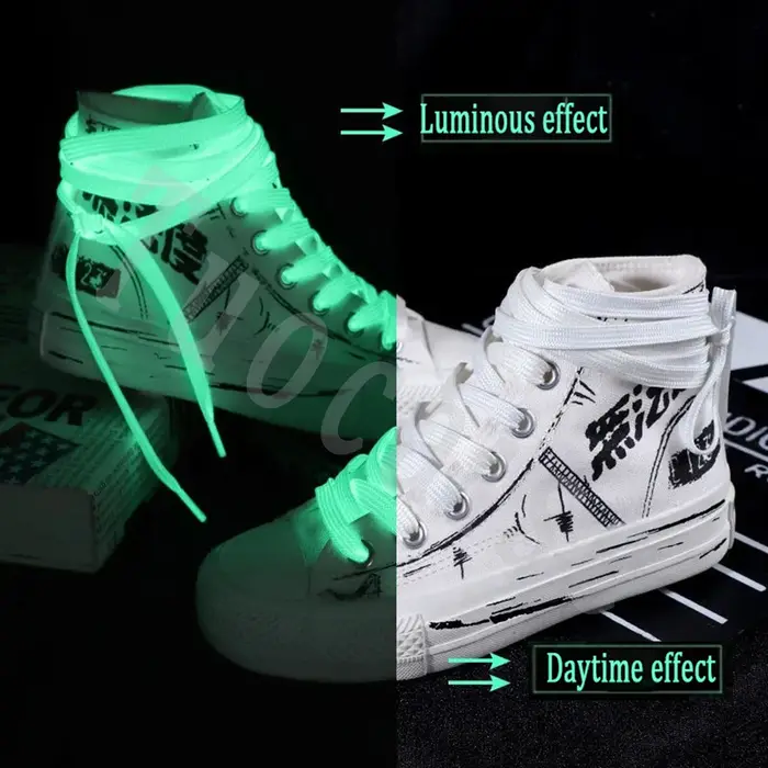 Lacets lumineux hommes femmes chaussures de sport lacets coureur lacet brillent dans la nuit sombre 