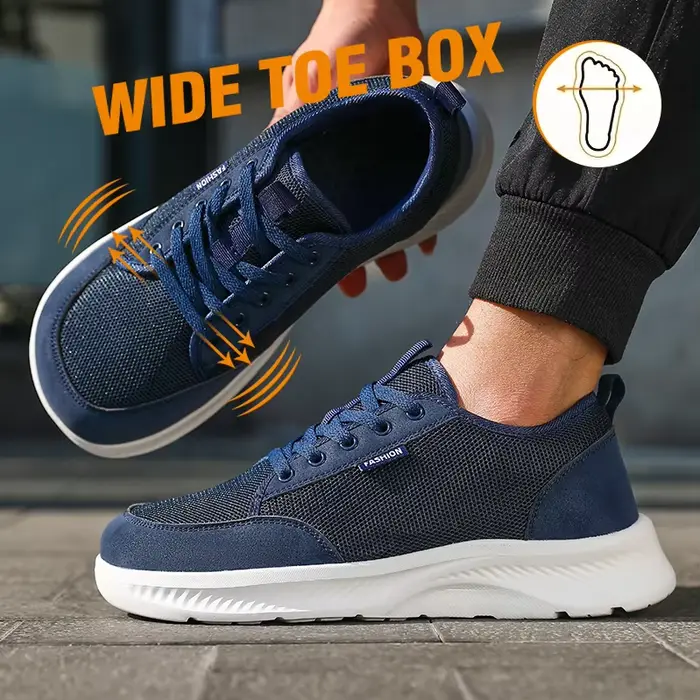 Chaussures minimalistes à bout large pour hommes