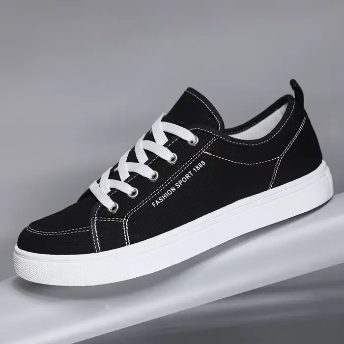 Chaussures en toile décontractées bleues pour hommes, baskets plates à lacets, design de luxe, coord