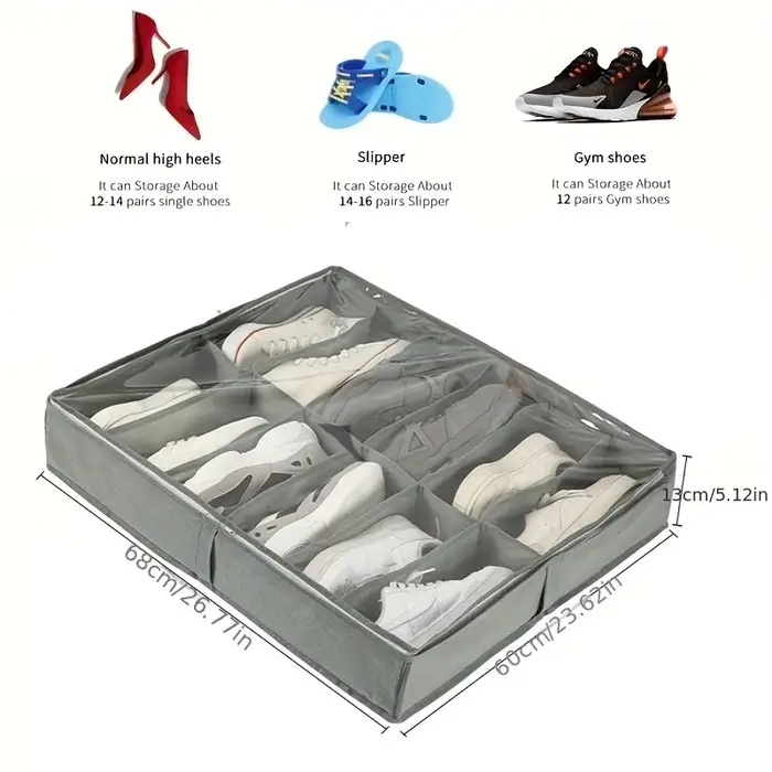 Boîte de rangement pour chaussures à 12 compartiments