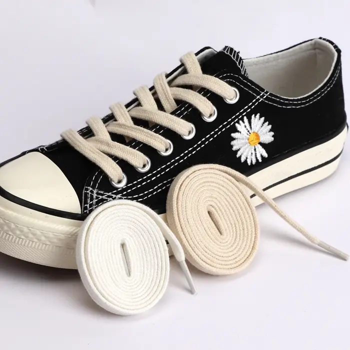 1 paire de lacets plats en coton baskets