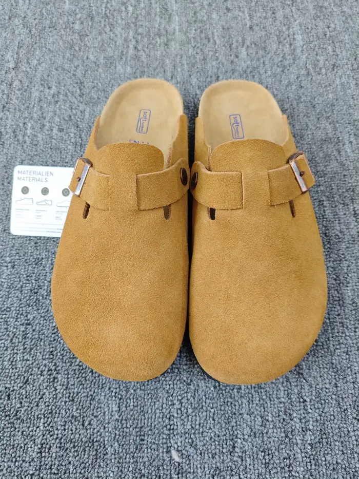 Chaussures décontractées pour hommes et sandales pour femmes : Chaussons confortables à bout fermé avec semelle en liège pour une utilisation intérieure et extérieure