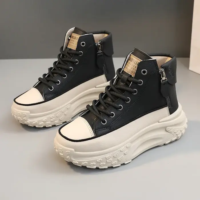 ZANPACE 2025 automne femmes baskets en cuir toile respirant vulcanisé plate-forme chaussures d'été mode Casualot