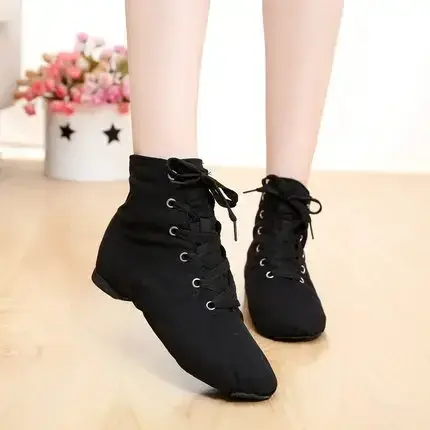 Chaussures de danse jazz en toile pour hommes et femmes, semelle fendue, athlétique, noir, rouge, bl