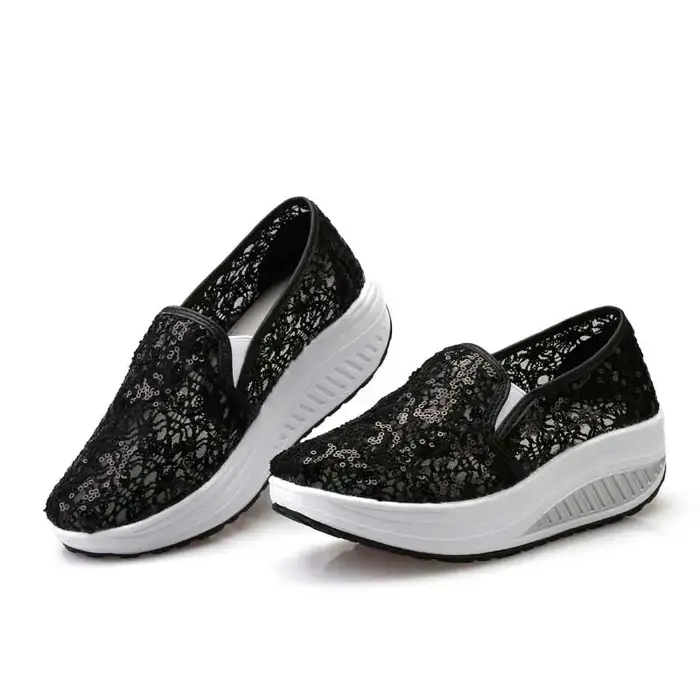 BeckyWalk-Baskets Plates à Plateforme pour Femme