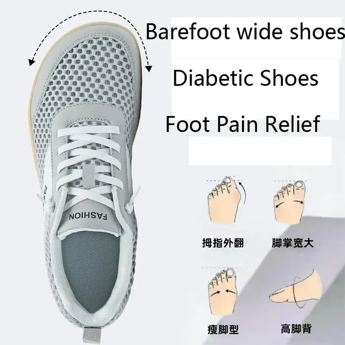 Chaussures de marche orthopédiques à bout large pour diabétiques souffrant de hallux valgus