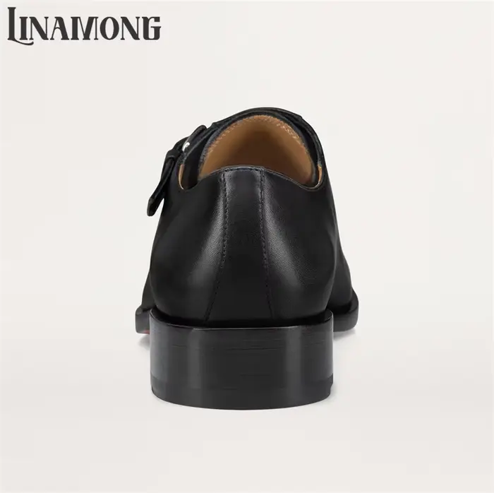 Chaussures Monk en Cuir de Veau avec Boucle Métallique
