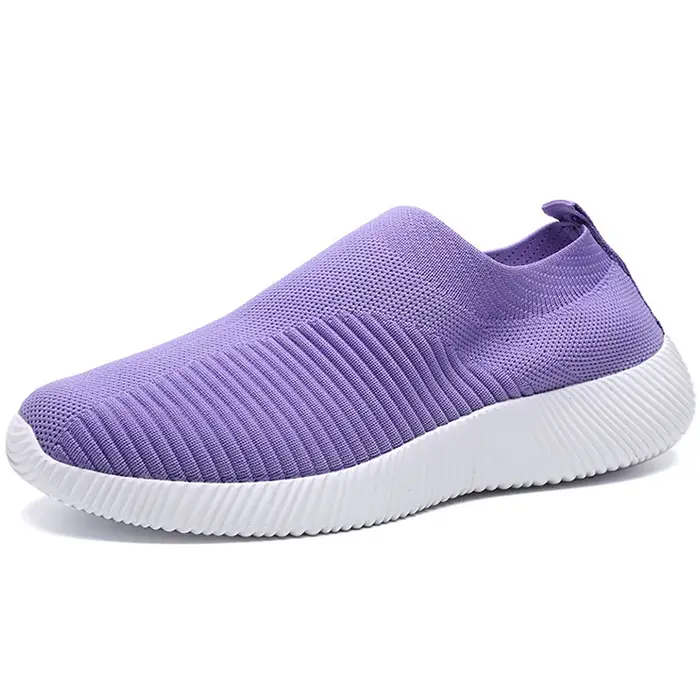 Chaussures plates respirantes pour femmes, baskets élastiques, Zapatos Mujer, chaussures de sport lé