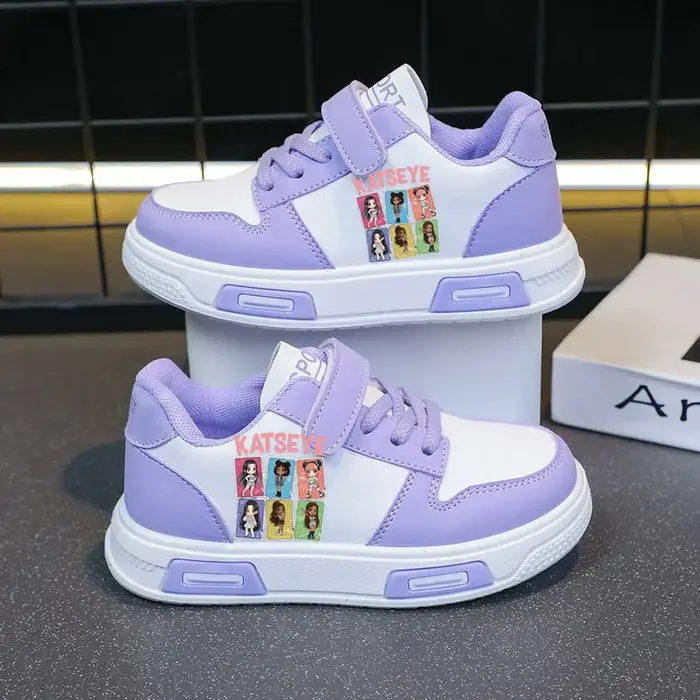 Chaussures de basket Katsey, baskets de tennis mignonnes, chaussures blanches, baskets décontractées pour enfants, chaussures de sport