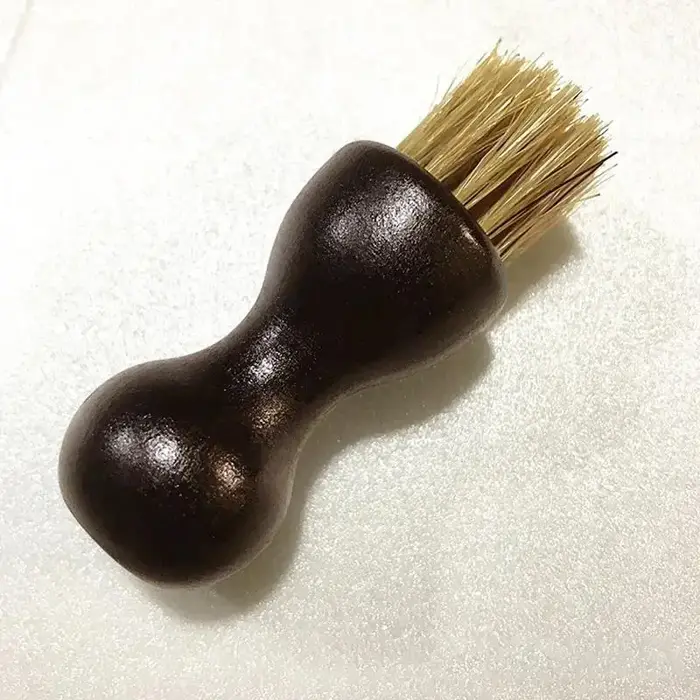Brosse à chaussures en cuir, brosse à chaussures, manche en bois, brosse à chaussures Portable, outi
