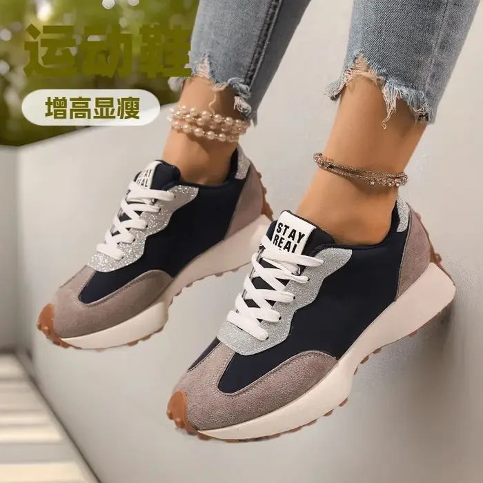Femmes baskets chaussures de marche décontractées femme automne mode à lacets