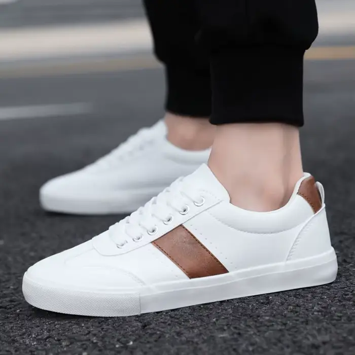 Chaussures de sport décontractées à la mode pour hommes - Design à lacets à bout rond