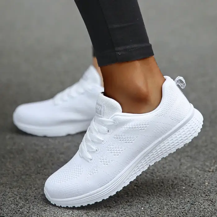 Baskets femme 2024 nouvelle mode respirant couleur unie marche