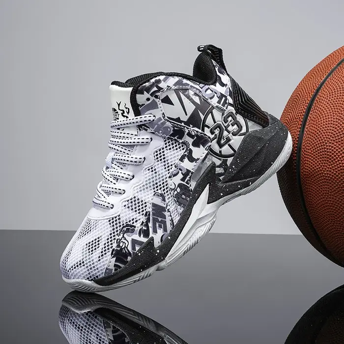 Chaussures de basket-ball pour enfants, baskets respirantes pour garçons, chaussures de sport décont