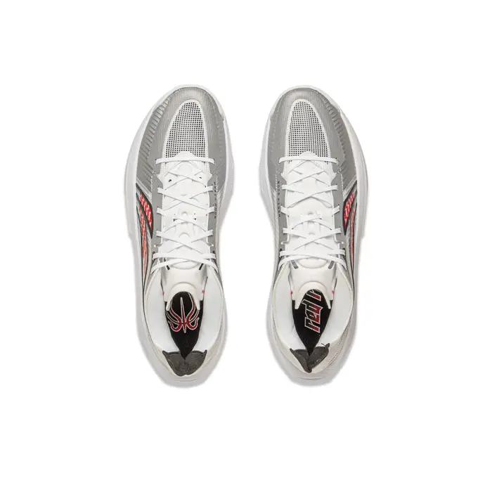Li Ning ULTRALIGHT Chaussures de basket-ball basses pour hommes blanches ABAV007-4