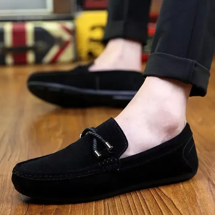 Chaussures décontractées personnalisables pour hommes, mocassins à la mode en cuir véritable pour ho
